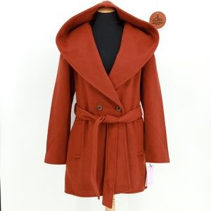 AVEC LES FILLES Belted Hooded Wrap Coat‎